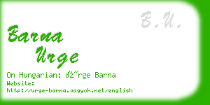 barna urge business card